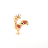 Vintage 9ct Gold Enamel Portuguese Cockerel Charm