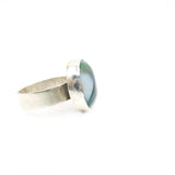 Agate Green Gemstone Ring Set in Sterling Silver 'CONFIDENCE'