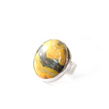 Bumble Bee Jasper Gemstone Ring Set in Sterling Silver 'CREATIVITY'