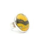 Bumble Bee Jasper Gemstone Ring Set in Sterling Silver 'CREATIVITY'