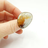 Mexican Lace Agate Gemstone Ring set in 9ct Gold - 'JOY'