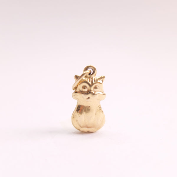 Vintage 9ct Gold Cartoon Cat Charm