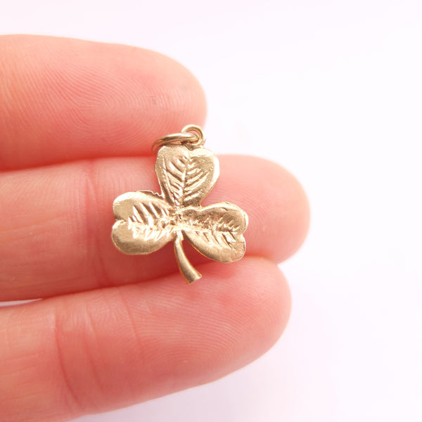 Vintage 9ct Gold Irish Clover / Shamrock Charm - Large