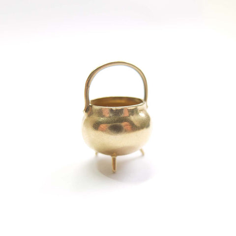 Vintage 9ct Gold Witches Cauldron Charm