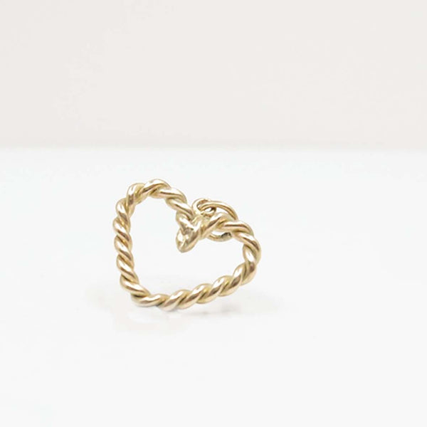 Vintage 9ct Gold Rope Heart Charm