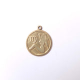 Vintage 9ct Gold Virgo Disk Charm