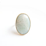 Oval Moonstone Gemstone Ring Set in 9ct Gold 'INTUITION'