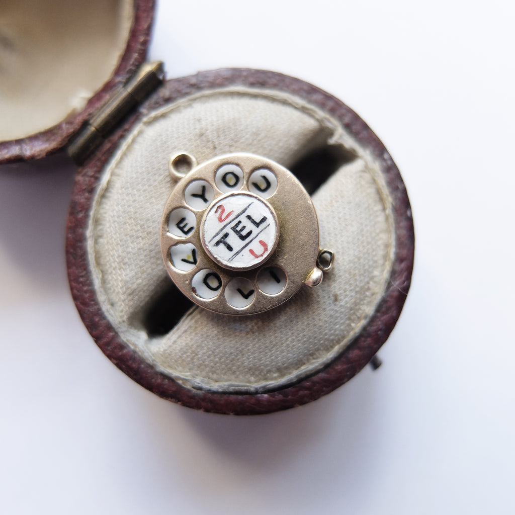 Charme Téléphone Vintage Argent 925 | Pendentif Grande Ouverture 9,2 G - 2,2 Cm - Occasion Bon état