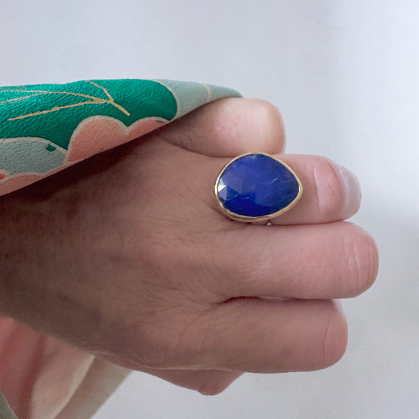Lapis Lazuli Gemstone Ring set in 9ct Gold & Sterling Silver 'AWARENESS'
