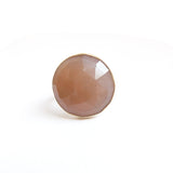 Pink Rose Cut Moonstone Gemstone Ring Set in 9ct Gold 'OPTIMISM'