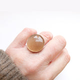 Pink Rose Cut Moonstone Gemstone Ring Set in 9ct Gold 'OPTIMISM'