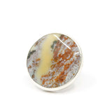 Jasper Round Gemstone Ring set in Sterling Silver 'COURAGE'