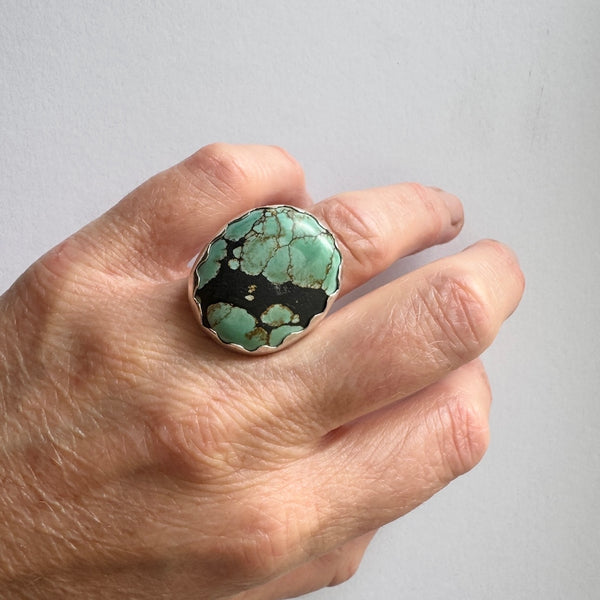 Tibetan Turquoise Pale Bespoke Gemstone Ring 'HEALING'