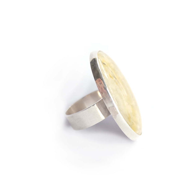 Bumble Bee Jasper Gemstone Ring Set in Sterling Silver 'CREATIVITY'
