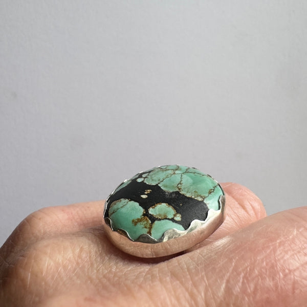 Tibetan Turquoise Pale Bespoke Gemstone Ring 'HEALING'
