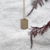 Gold Classic Dog Tag Pendant on Belcher Chain Necklace
