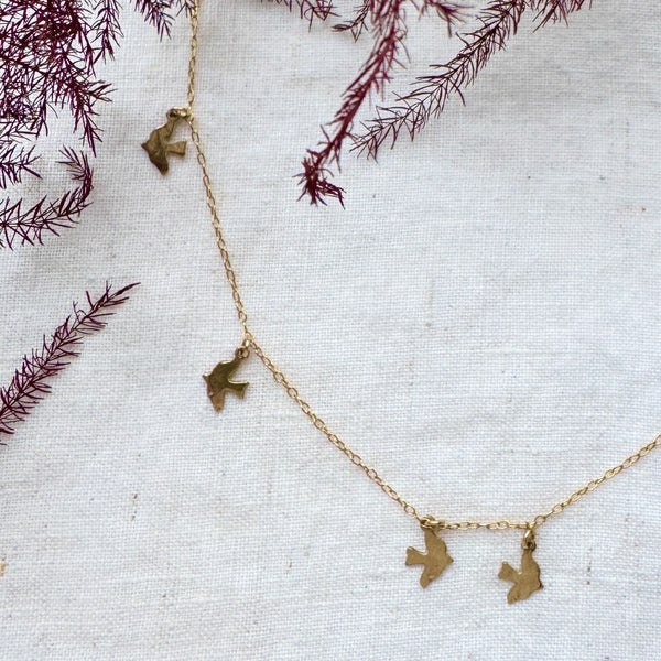 Gold Dickie Bird Charm Necklace