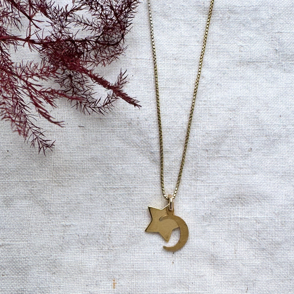 Gold Night Sky Charm Necklace