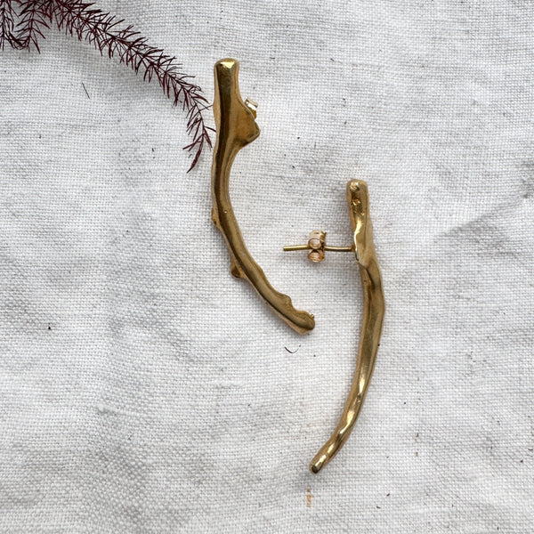 Gold Coral Drop Earrings