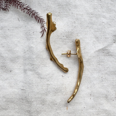 Gold Coral Drop Earrings