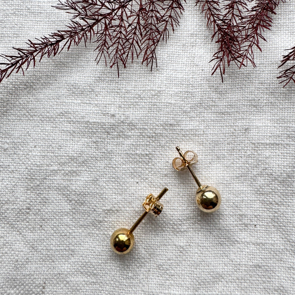 Gold Ball Stud Earrings