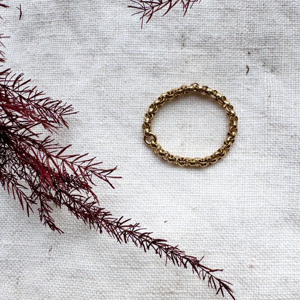 Gold Belcher Chain Ring