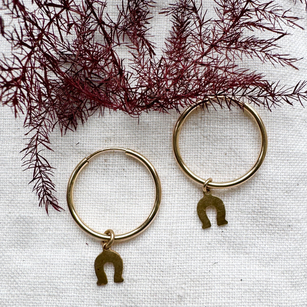 Gold Horseshoe Hoop Earrings