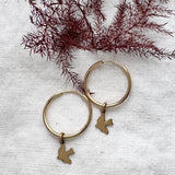 Gold Bird Hoop Earrings