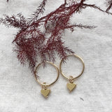 Gold Heart Hoop Earrings