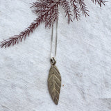 Thai Silver Leaf Pendant on Curb Chain Necklace