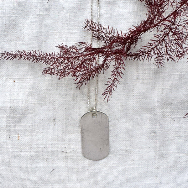 Silver Classic Dog Tag Pendant Necklace