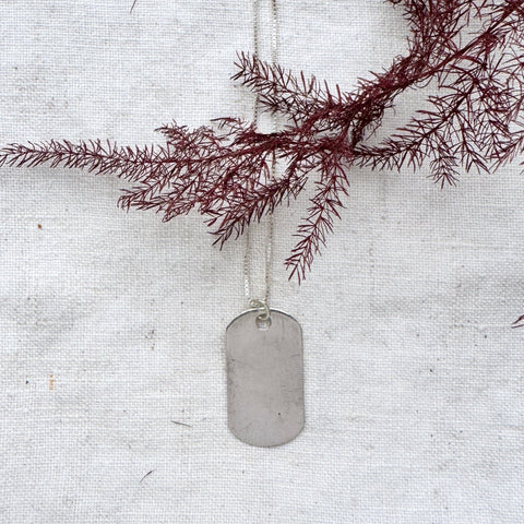 Silver Classic Dog Tag Pendant Necklace
