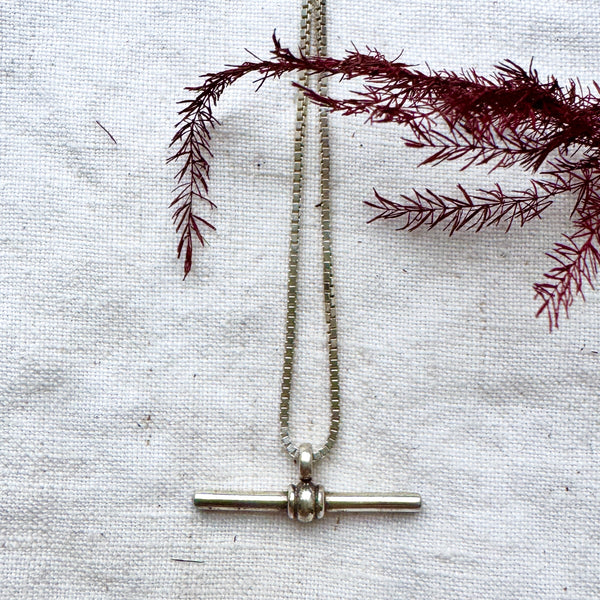 Silver Small T Bar Necklace