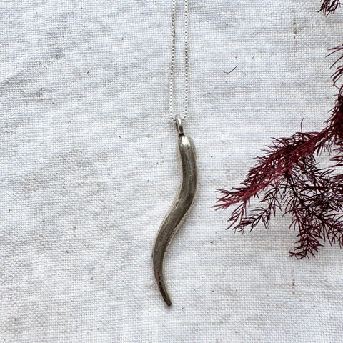 Silver Horn of Plenty Pendant Necklace
