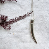 Silver Tusk Pendant Necklace