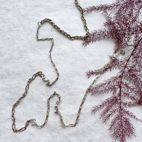 Silver Mixed Chain Necklace