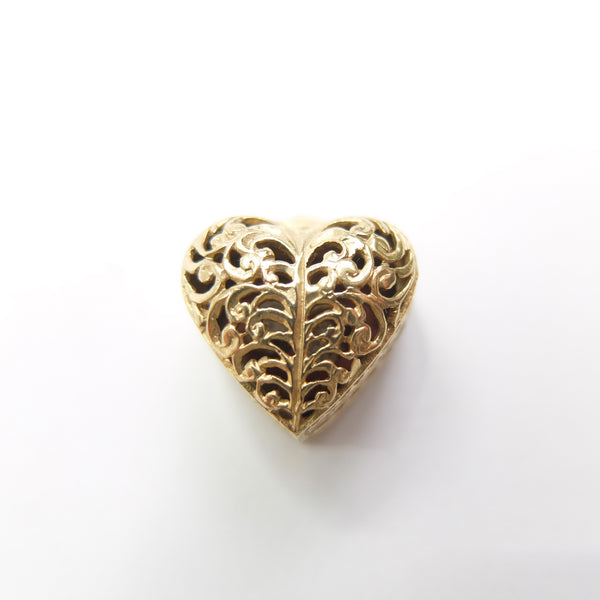 Vintage 9ct Gold Opening Heart Charm with Engagement Ring