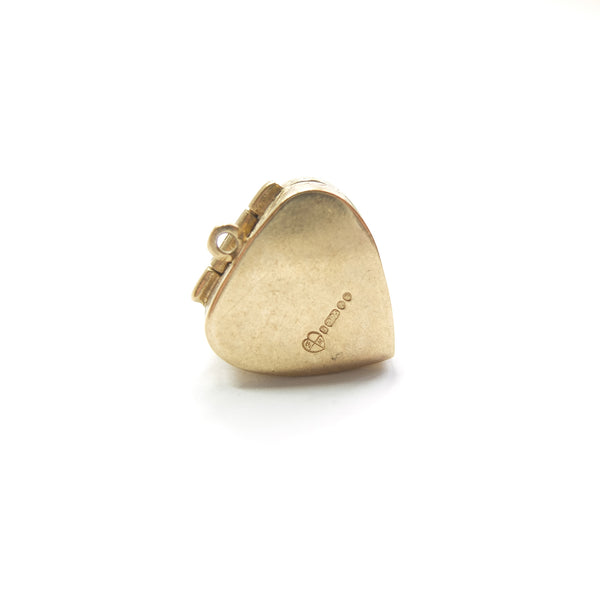 Vintage 9ct Gold Opening Heart Charm with Engagement Ring