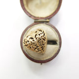 Vintage 9ct Gold Opening Heart Charm with Engagement Ring