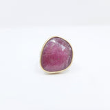 PINK SAPPHIRE GEMSTONE RING SET IN 9CT GOLD & STERLING SILVER 'POWER'