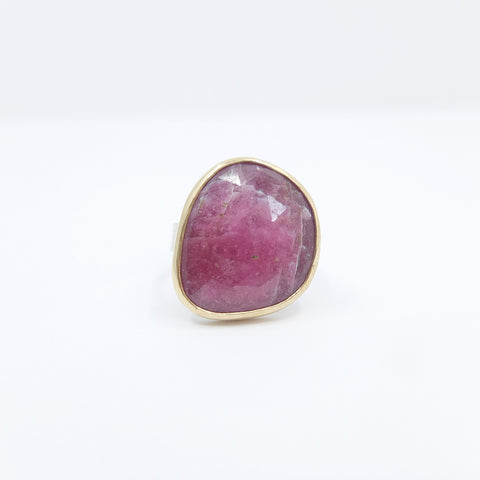 PINK SAPPHIRE GEMSTONE RING SET IN 9CT GOLD & STERLING SILVER 'POWER'