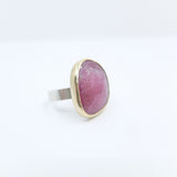 PINK SAPPHIRE GEMSTONE RING SET IN 9CT GOLD & STERLING SILVER 'POWER'