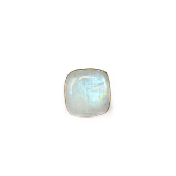Rainbow Moonstone Square Gemstone Ring Set in 9ct Gold 'NEW BEGINNINGS'