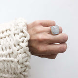 Rainbow Moonstone Square Gemstone Ring Set in 9ct Gold 'NEW BEGINNINGS'