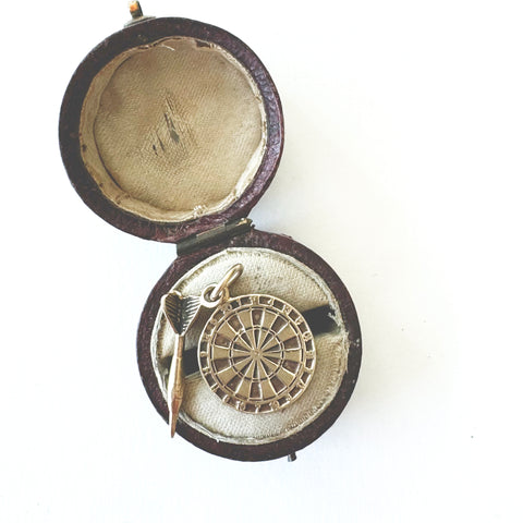 Vintage 9ct Gold Dart Board Charm