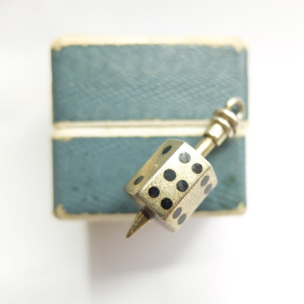 Vintage 9ct Gold Dice Spinner Casino Charm