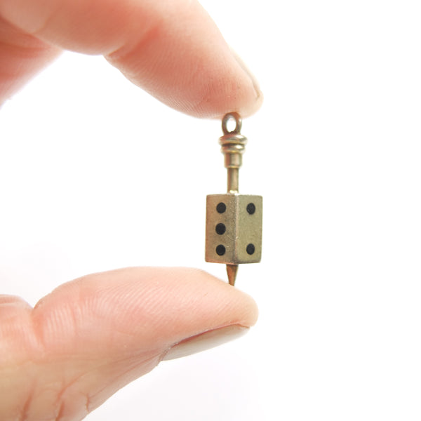 Vintage 9ct Gold Dice Spinner Casino Charm