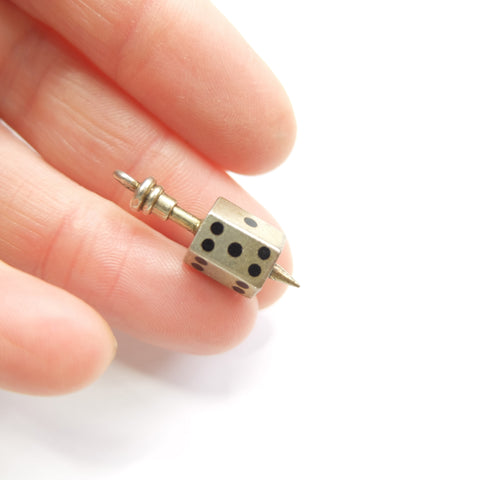 Vintage 9ct Gold Dice Spinner Casino Charm