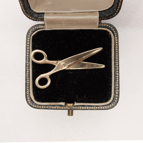 Vintage 9ct Gold Large Moving Scissors Charm 