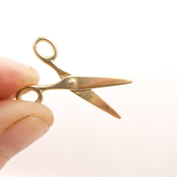 Vintage 9ct Gold Large Moving Scissors Charm